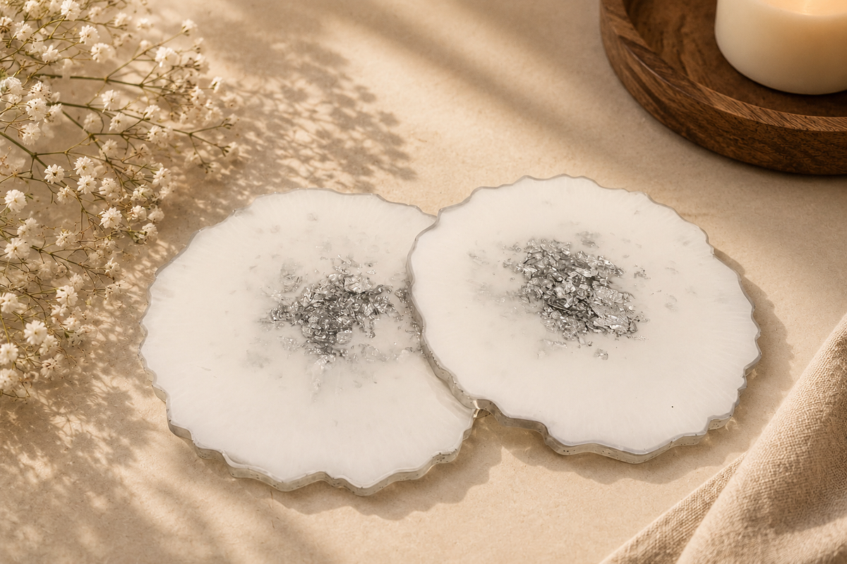 White & Silver Coasters