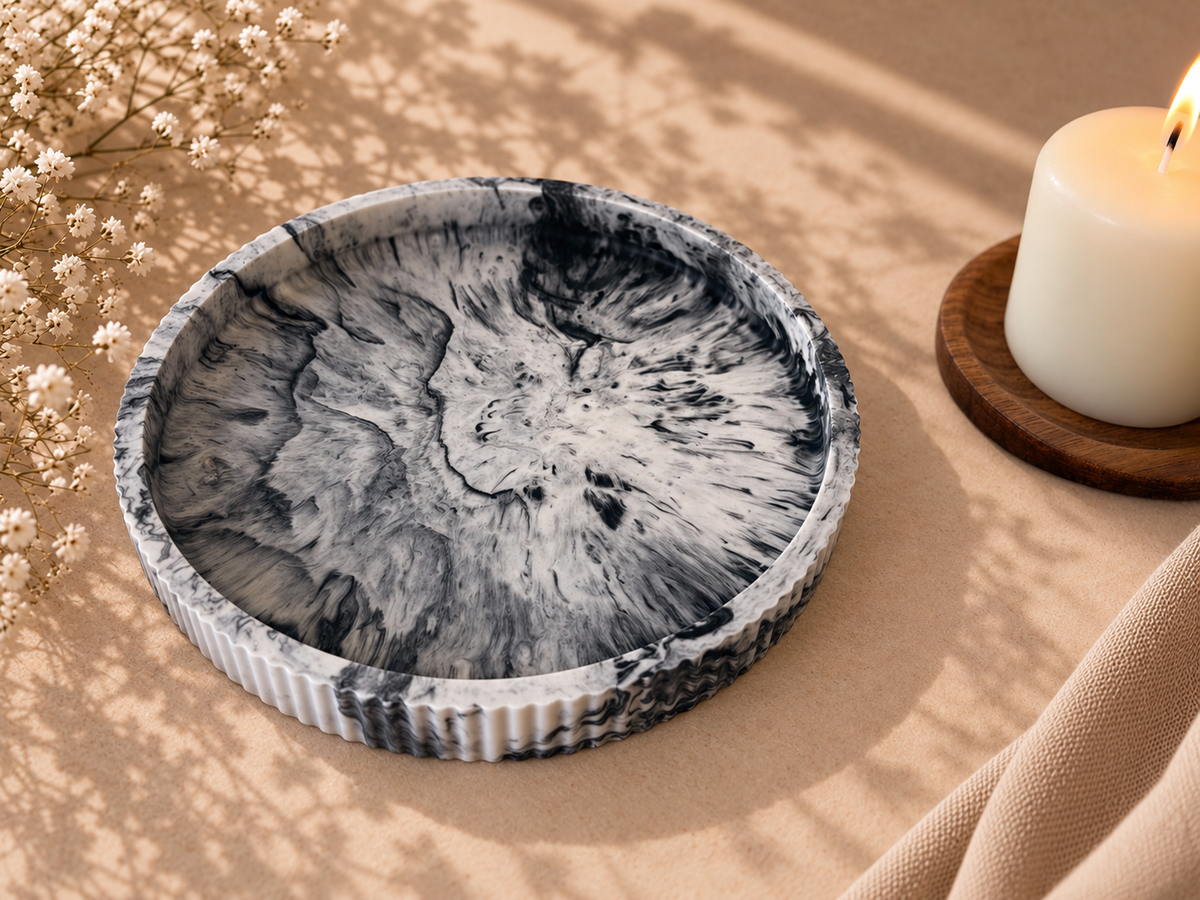 Black & White Marble Tray